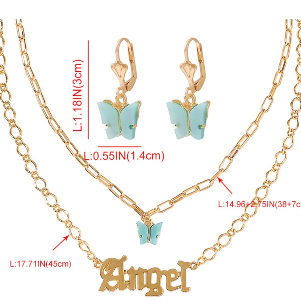 Angel Gold Chain Jewelry Set - Picture 3 of 3